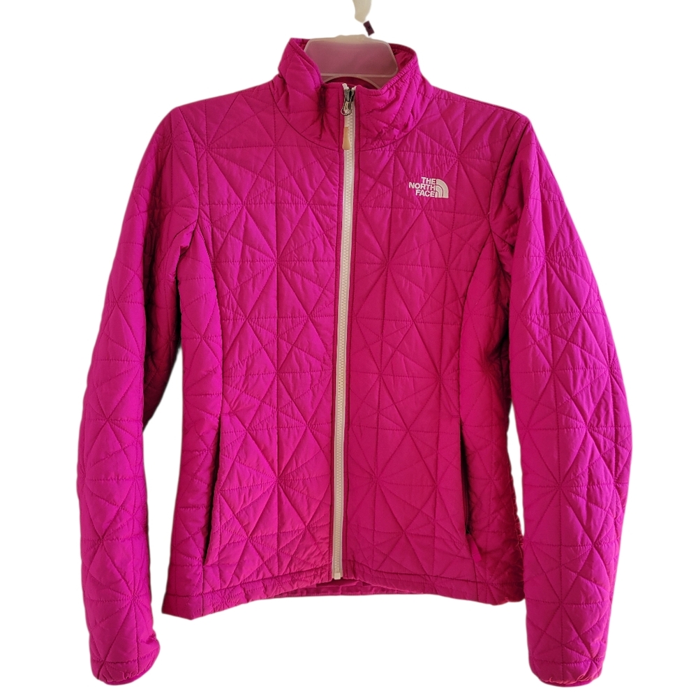 Bright Pink Quilted North Face Jacket
